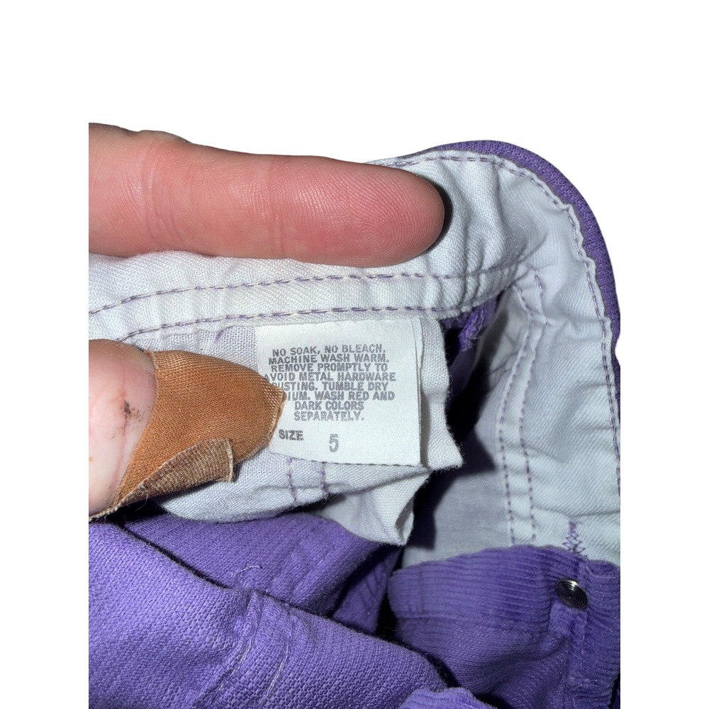 Vtg OshKosh B'Gosh Girls Purple Corduroy Overalls Embroidered Blouse Set Size 5 - Picture 3 of 5